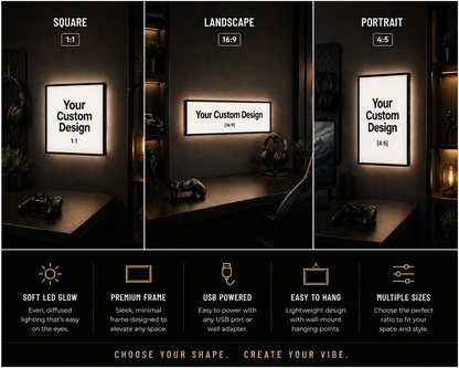 MCL | GlowPanel™ — Custom LED Wall Art (Portrait 4:5 Ratio)