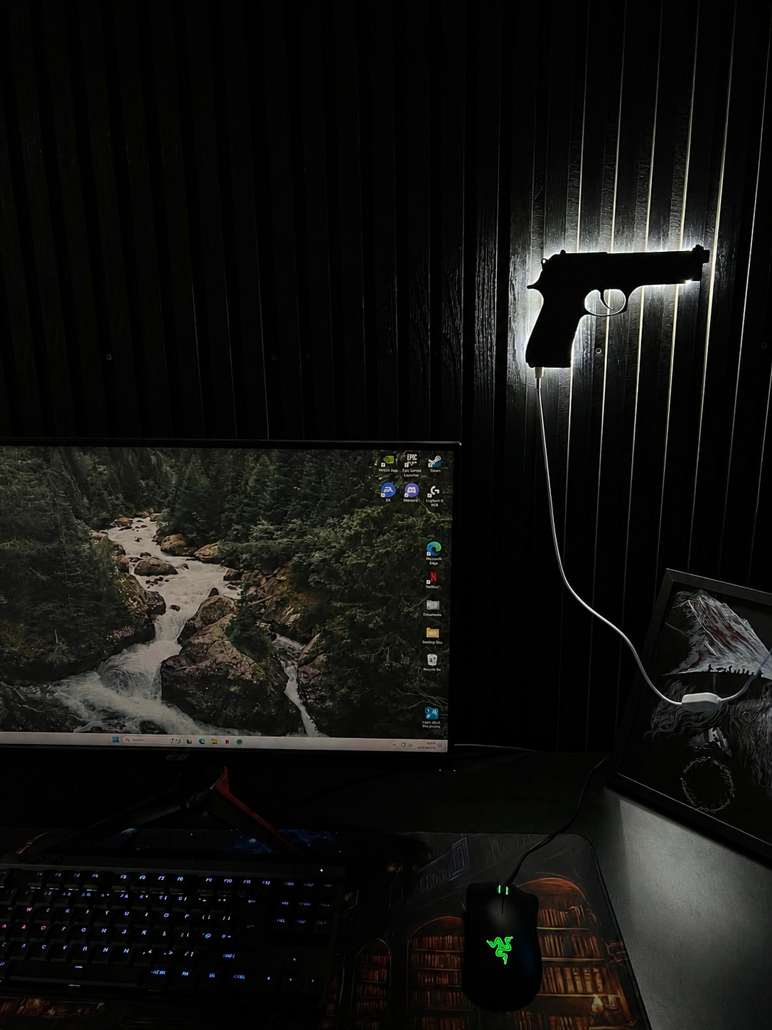 LED Pistol Wall Light – Gaming Room & and Man Cave Decor