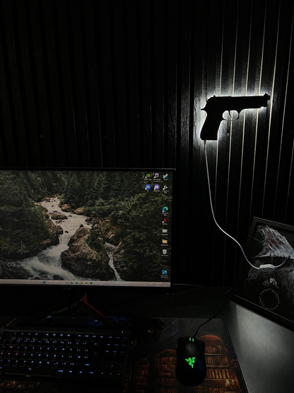 LED Pistol Wall Light – Gaming Room & and Man Cave Decor