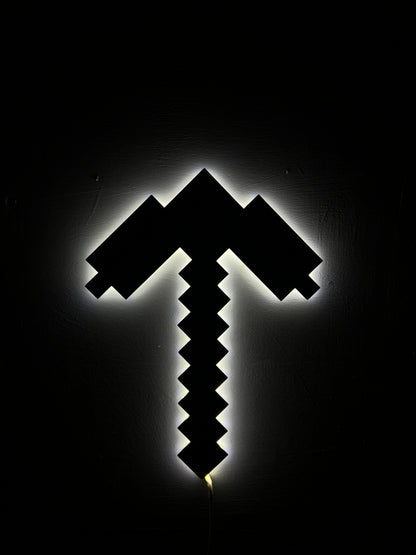 Pixel Pickaxe - Retro LED Wall Light
