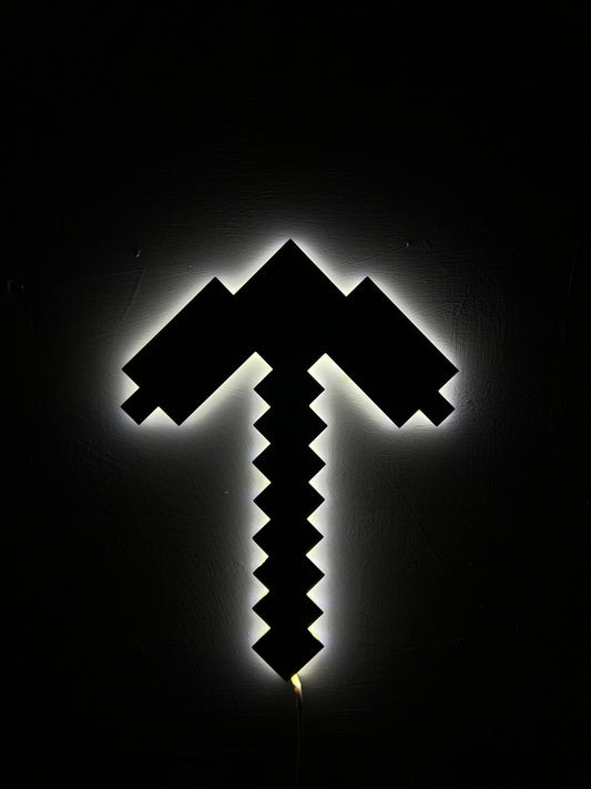 Pixel Pickaxe - Retro LED Wall Light